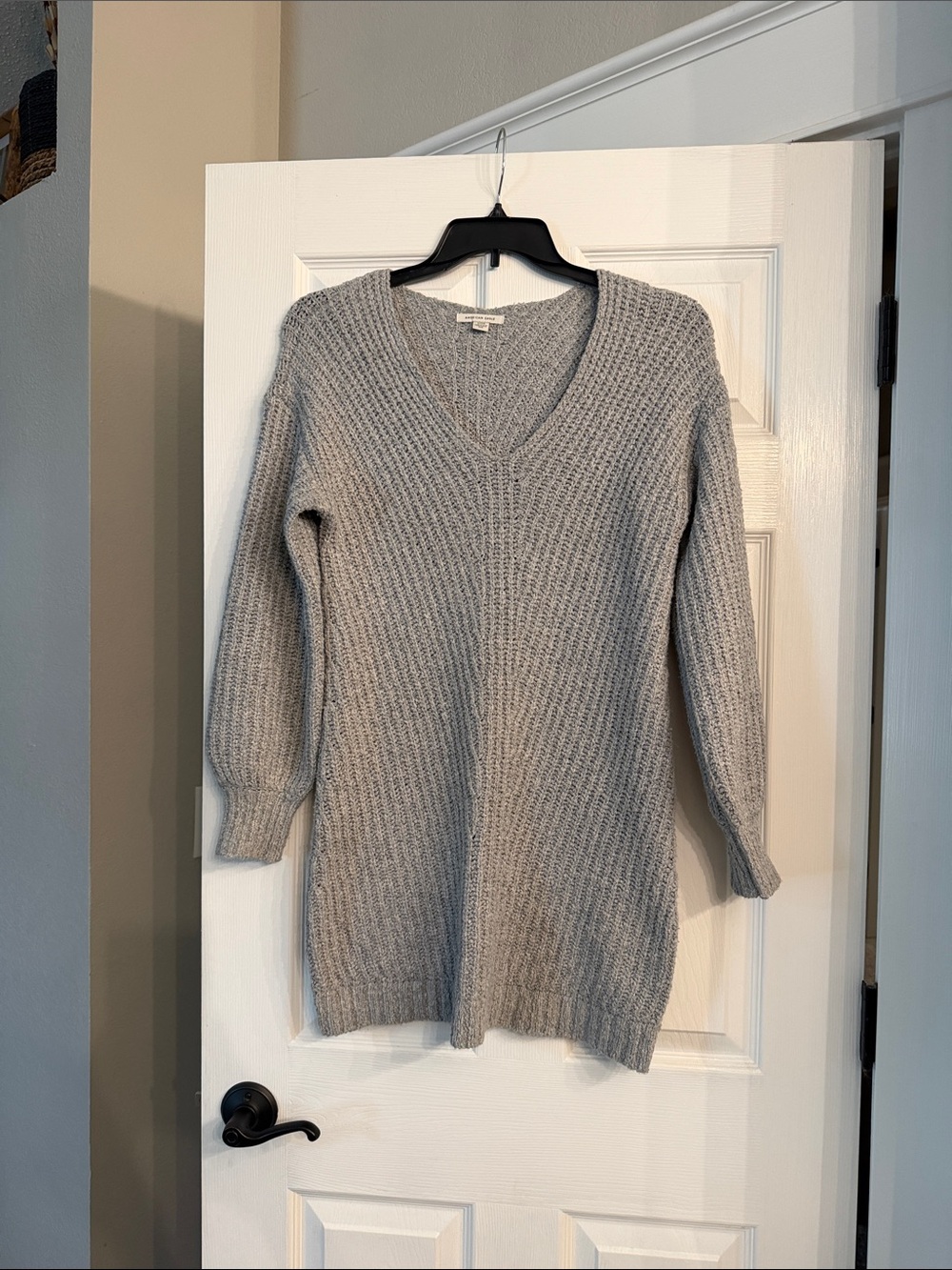 American Eagle Cozy V-Neck Knit Sweater Dress